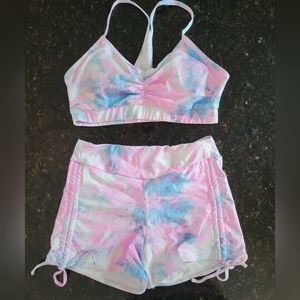 Tie dye high waist bikini